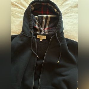 BURBERRY navy zip hoodie size M
